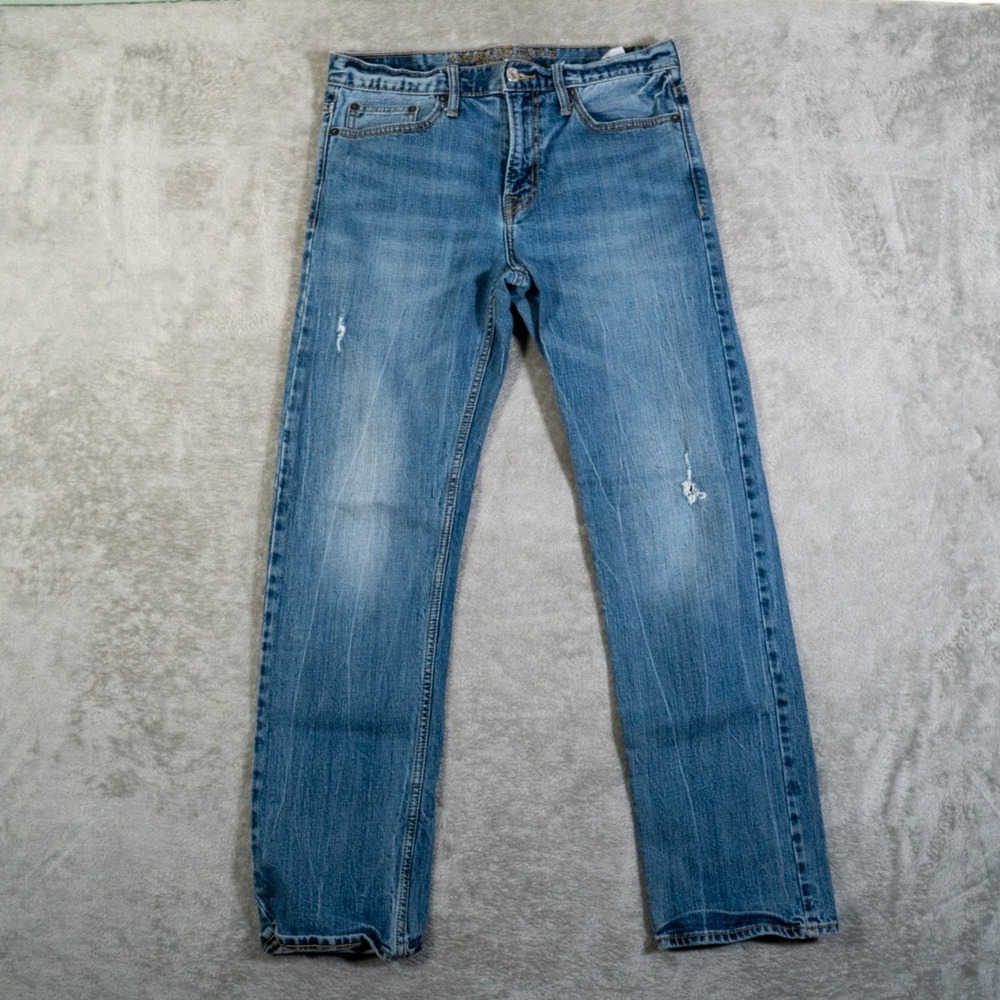 American Eagle Jeans Mens 30x32 Blue Relaxed Straight Distressed Medium Wash